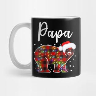 Papa Bear Pajama Red Buffalo Xmas Family Christmas Dad Mug